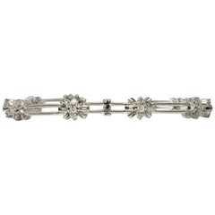 Natural Diamond Bracelet 14K White Gold Flower 1.71 TDW
