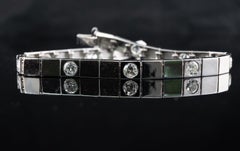 Bracelet à maillons en or blanc 14 carats avec diamants naturels 2,70 TDW