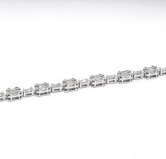 Natural Diamond Bracelet 2.39 CT 18 KT White Gold Link Tennis Bracelet BR55488A