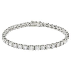 Bracelet tennis en or blanc 18 carats avec diamants naturels de 6,20 carats 