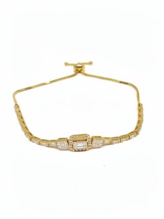 Bracelet en diamants naturels en or jaune 18 carats