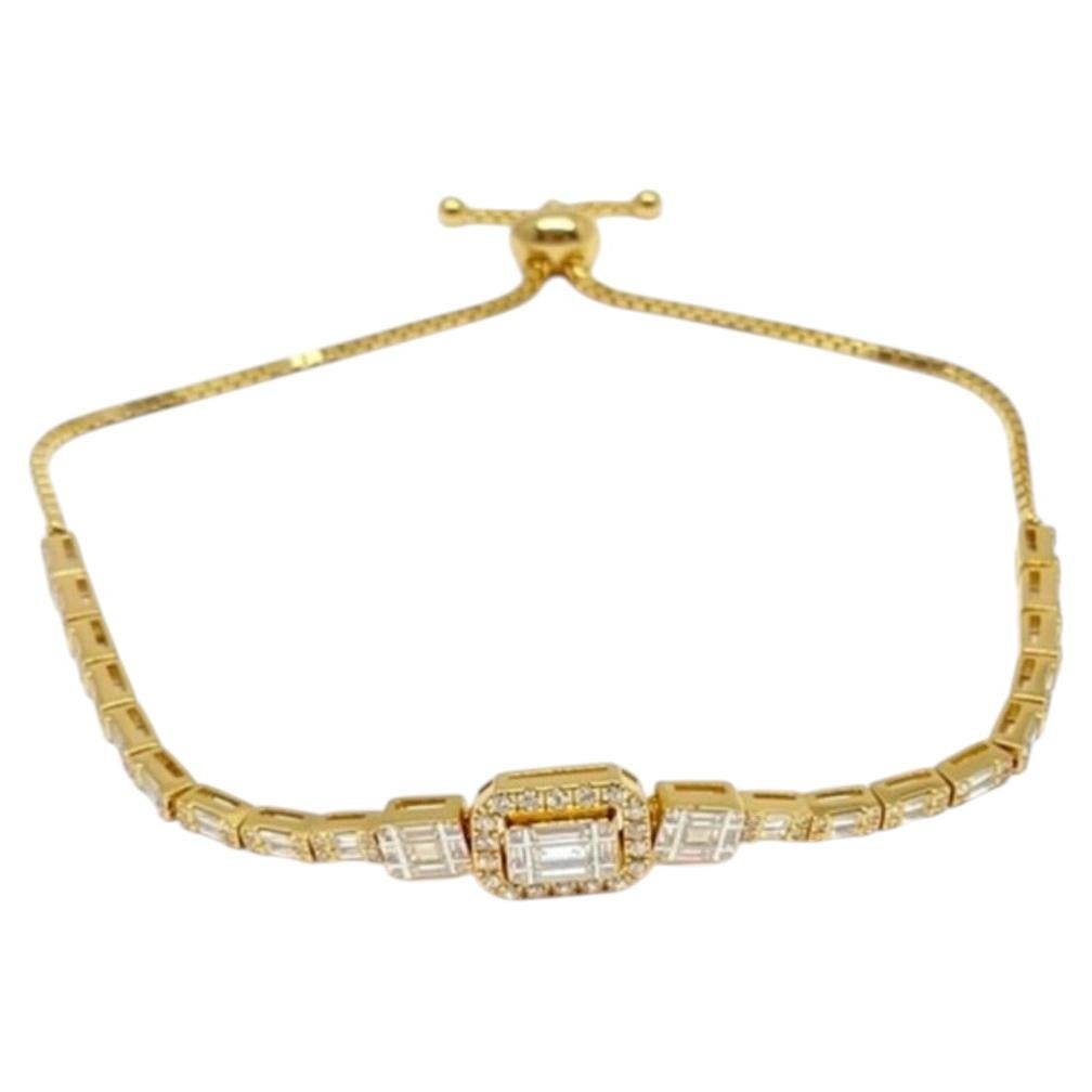 Natural Diamond Bracelet in 18k Yellow Gold