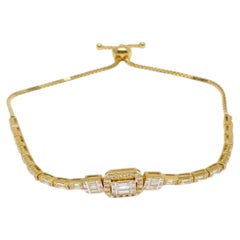 Bracelet en diamants naturels en or jaune 18 carats