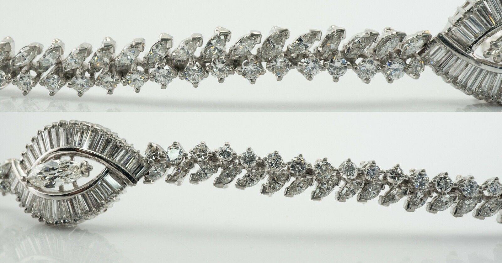 Natural Diamond Bracelet Platinum 8.15 TDW Vintage For Sale 3