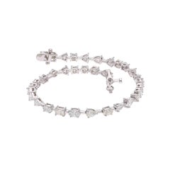 5 Carat Diamond Bracelet in 18k White Gold, Pear & Trillion Cuts