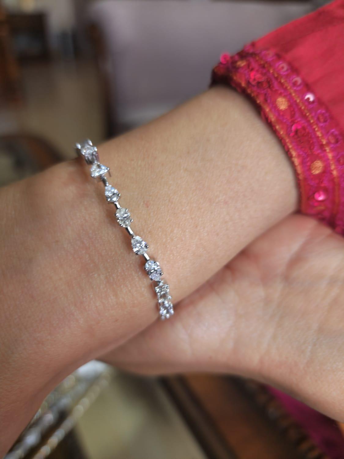 Pulsera de Diamantes Naturales con 4,45cts de Diamantes en Oro de 18k en Nuevo estado para la venta en New York, NY