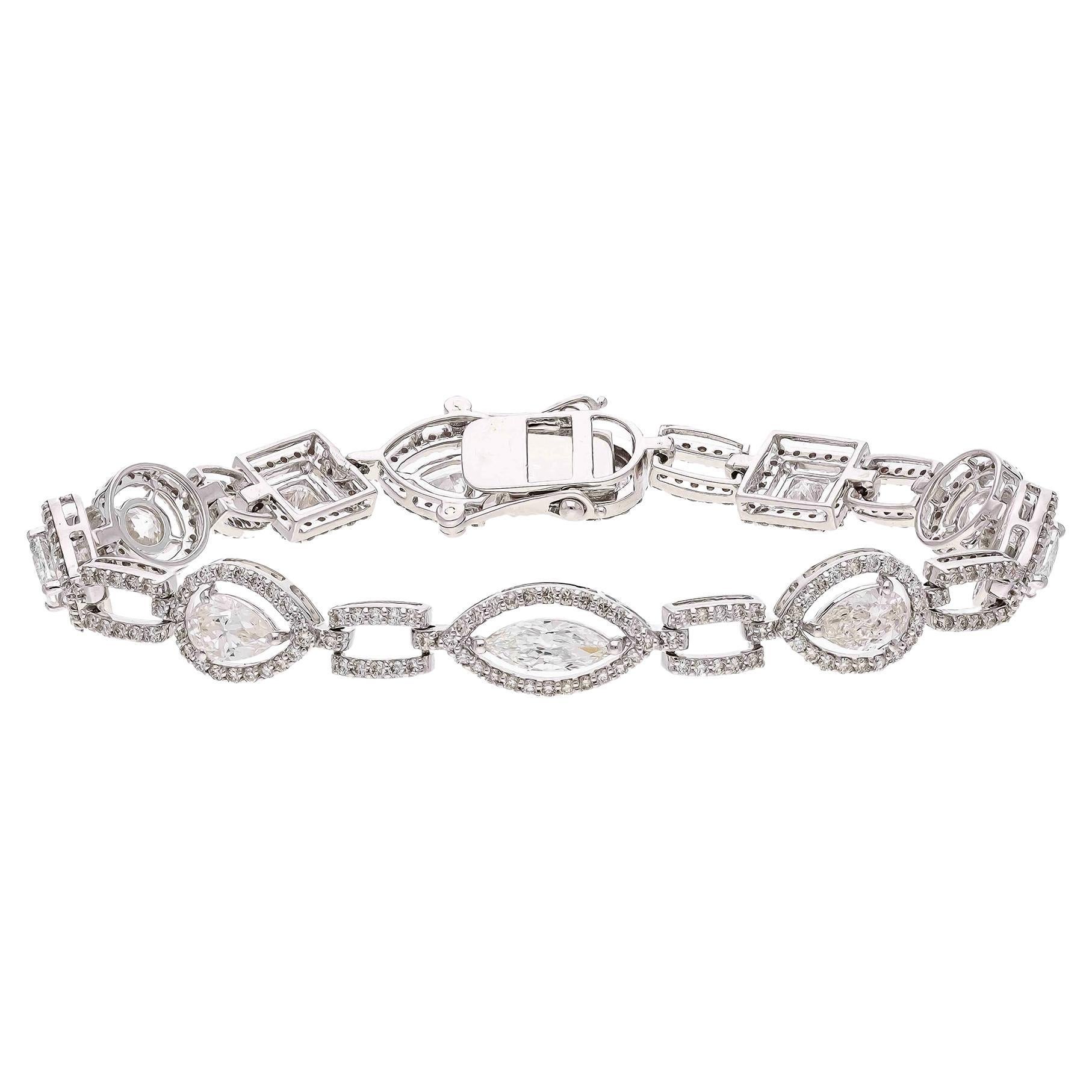 Armband aus 18 Karat Gold mit natürlichen Diamanten und 6,45 Karat Diamanten