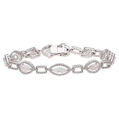 Bracelet en or 18 carats avec diamants naturels de 6,45 carats 