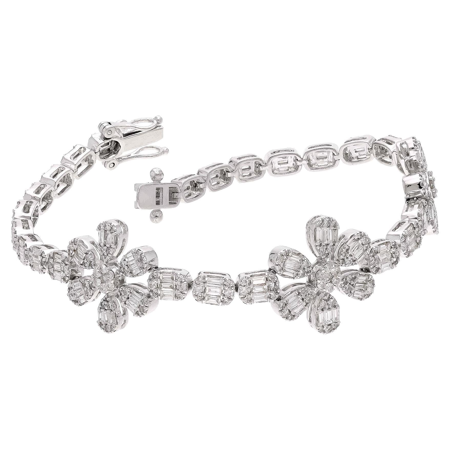 Bracelet en diamant naturel avec diamants et or 18 carats