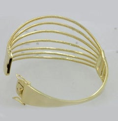 Natural Diamond Cage Shape Handmade Bracelet 14K Solid Gold