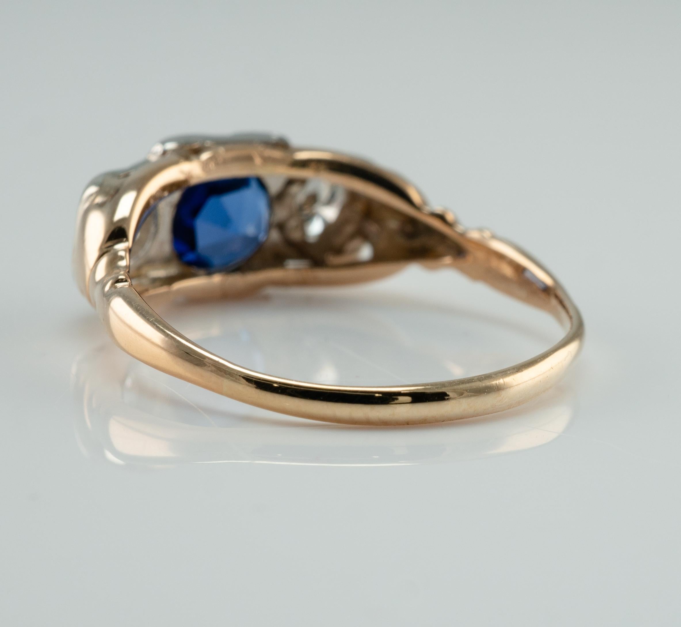 Women's Natural Diamond Ceylon Sapphire Ring 14K Gold Band