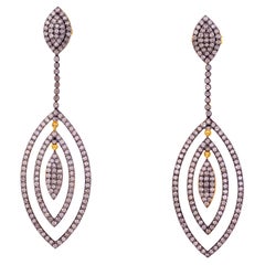 Natural Diamond Chandelier Drop Dangle Earrings 4.1 Carats