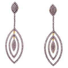 Natural Diamond Chandelier Drop Dangle Earrings 4.1 Carats