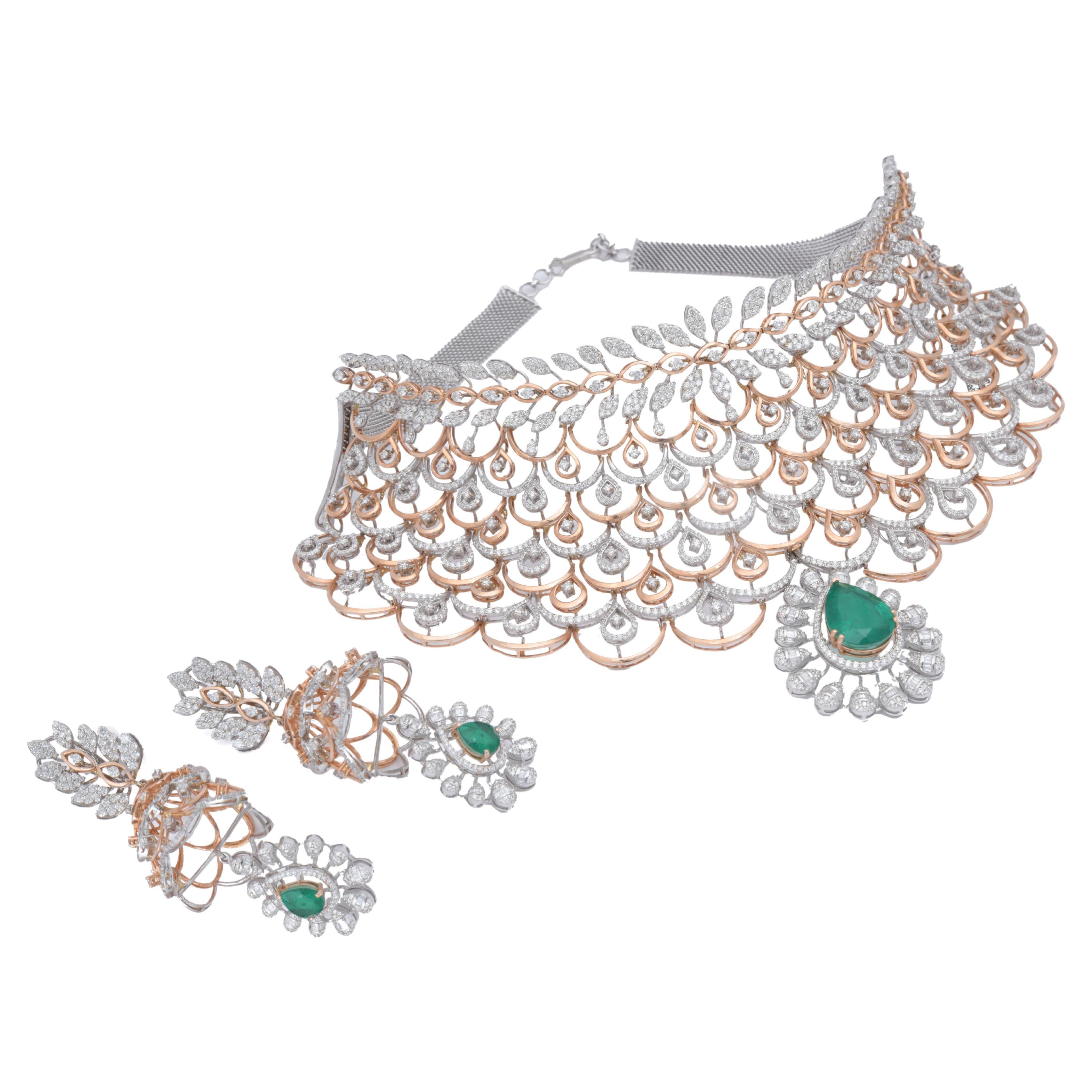 Natürliche Diamant-Choker-Halskette aus 14 Karat Gold mit 25,12 Karat Diamant im Angebot