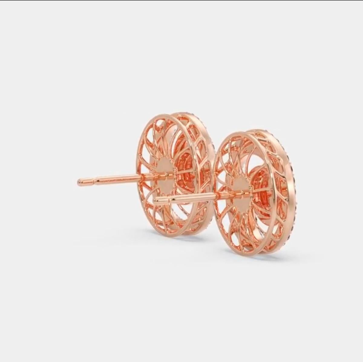 Boucles d'oreilles grappe de diamants naturels en or 14k  Boucles d'oreilles pour femmes. en vente 1