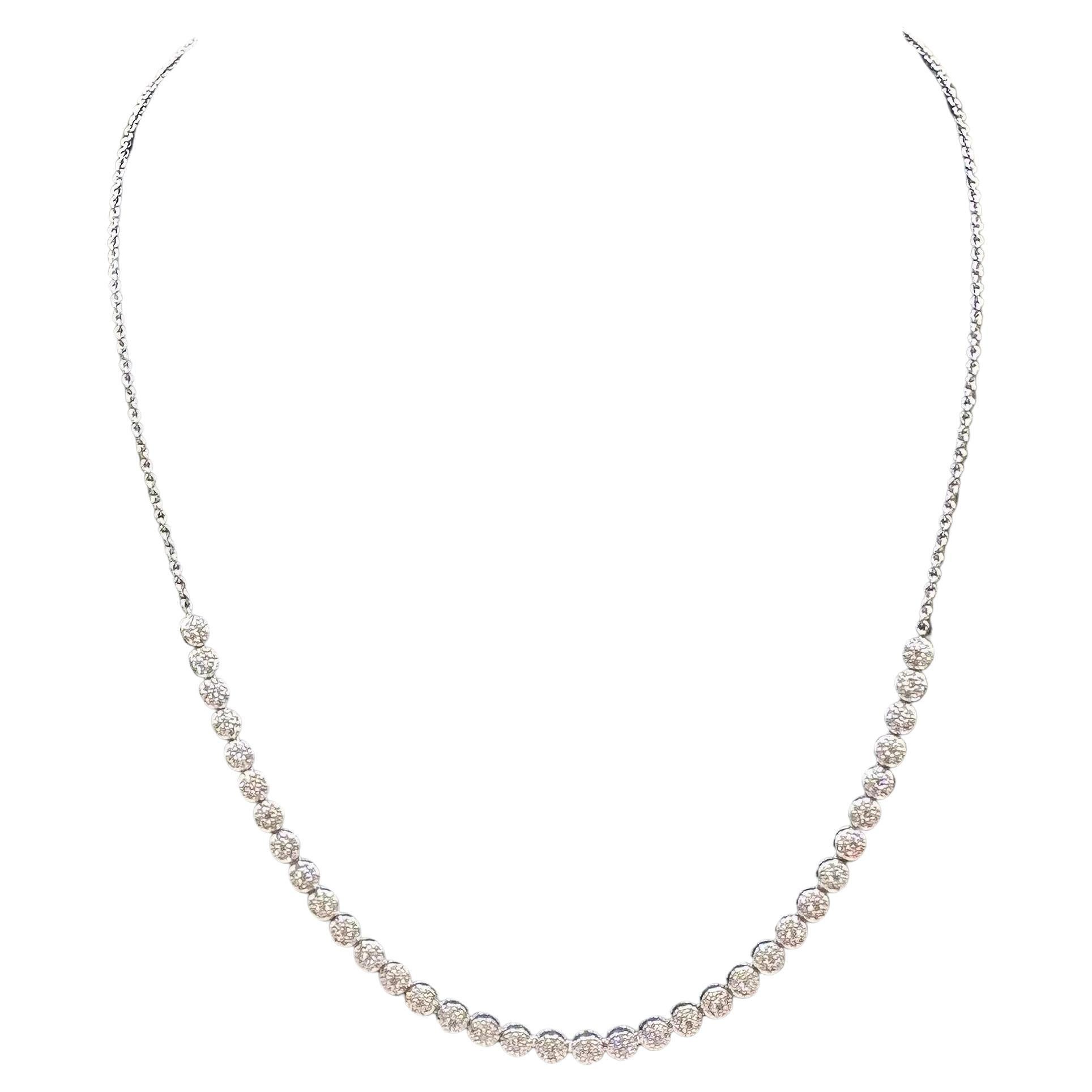 Natürliche Diamant-Cluster-Halskette in 10kt Weißgold - 1ctw Diamanten, 16-17", neu