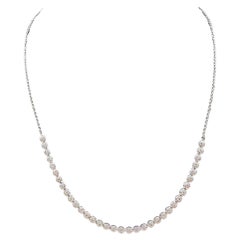 Natural Diamond Cluster Necklace in 10kt White Gold – 1ctw Diamonds, 16-17", New