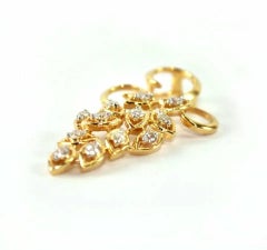 Natural Diamond Cluster Pendant 14k Solid Gold Grape Bunch