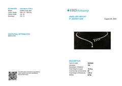 Natural Diamond Collar Drop Necklace, 4.94 Cts, 18K White Gold, Birthday Gift