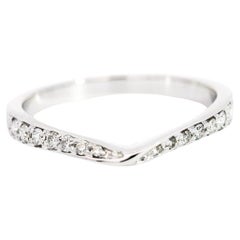 Natural Diamond Contoured Wedding Band Stacking Ring