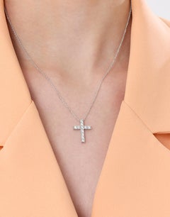 Natural Diamond Cross 0.74ct Solid Gold Necklace