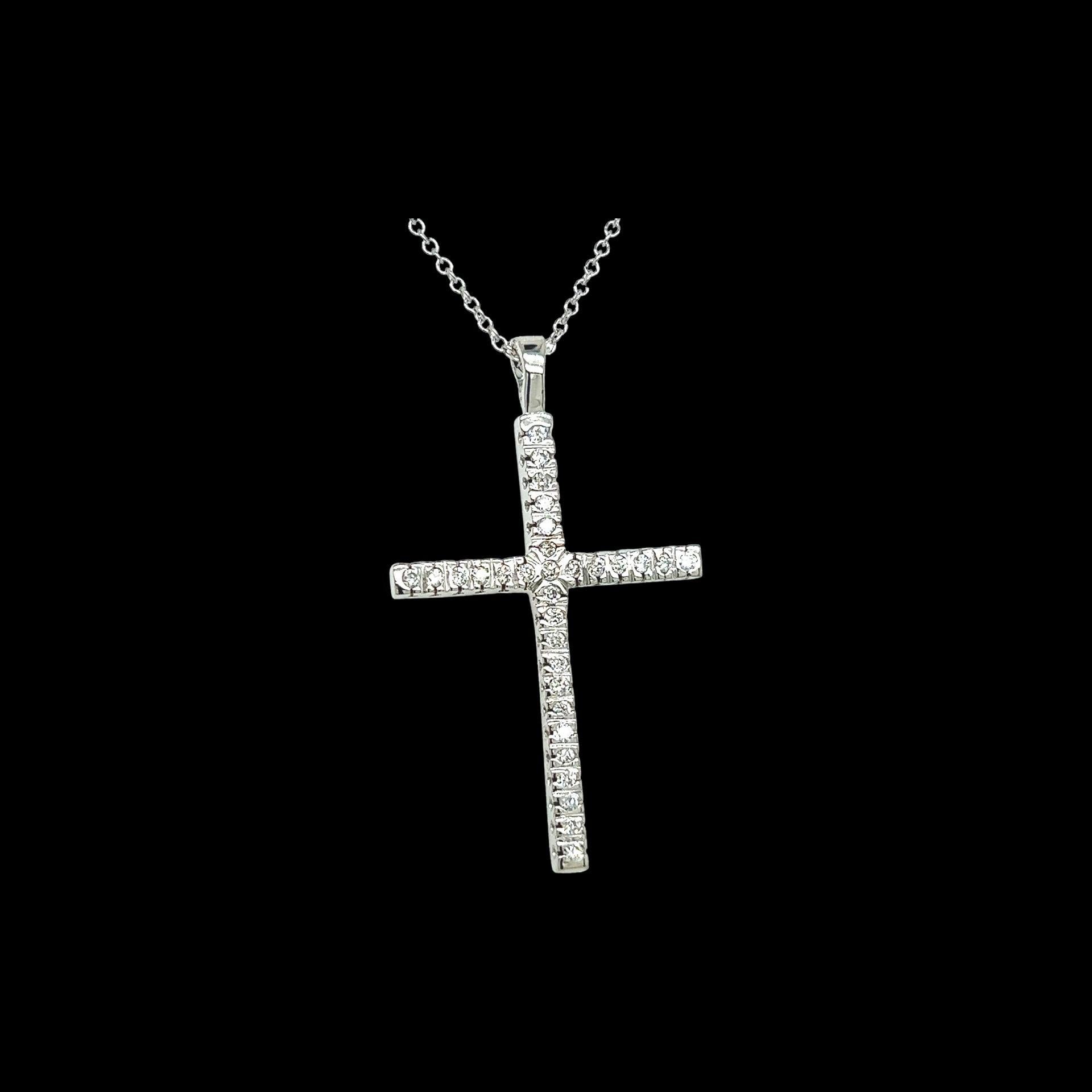 Natural Diamond Cross Pendant 17