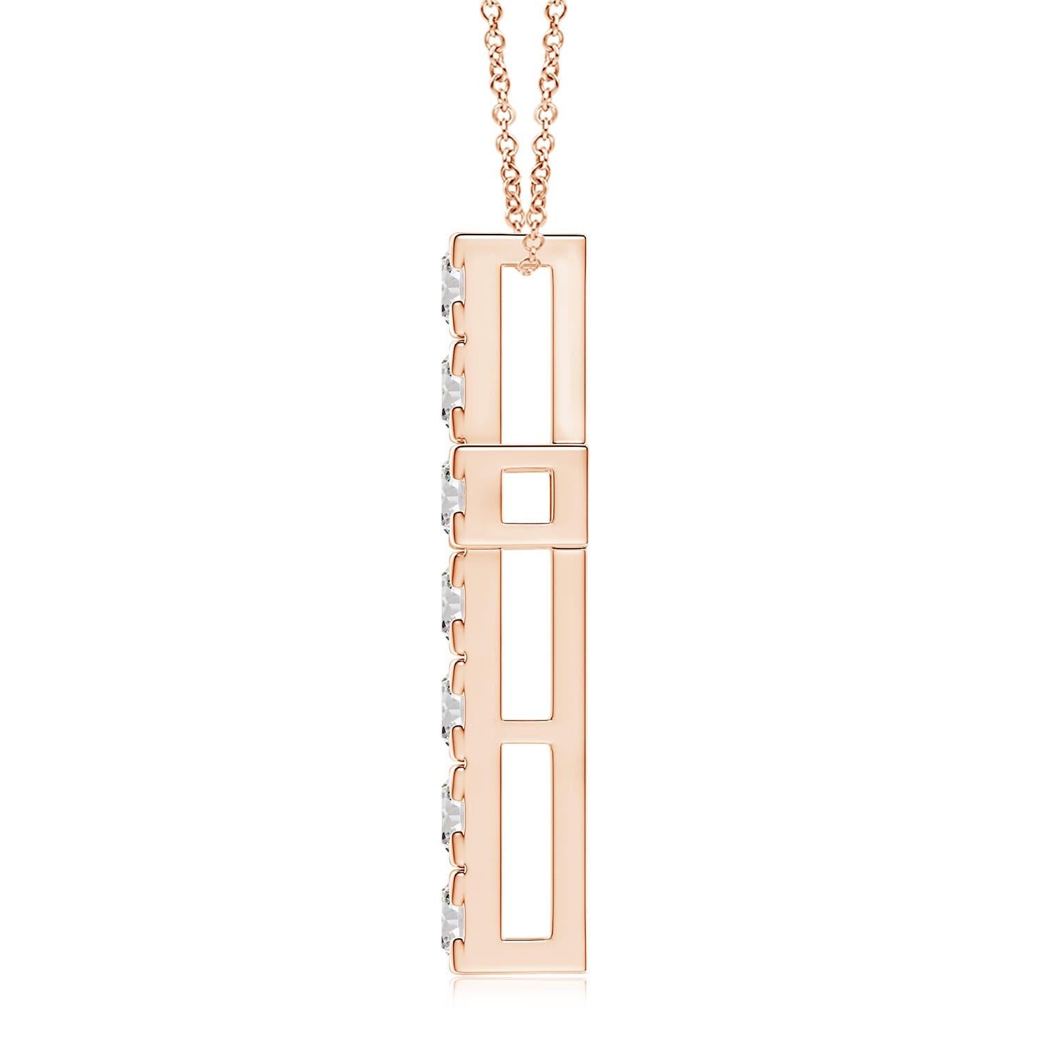 This 14k rose gold cross pendant is a traditional symbol of faith and belief. The brilliant diamonds held in flat prong settings, square off the edges for a sophisticated look.
Diamond is the Birthstone for April and traditional gift for 10th