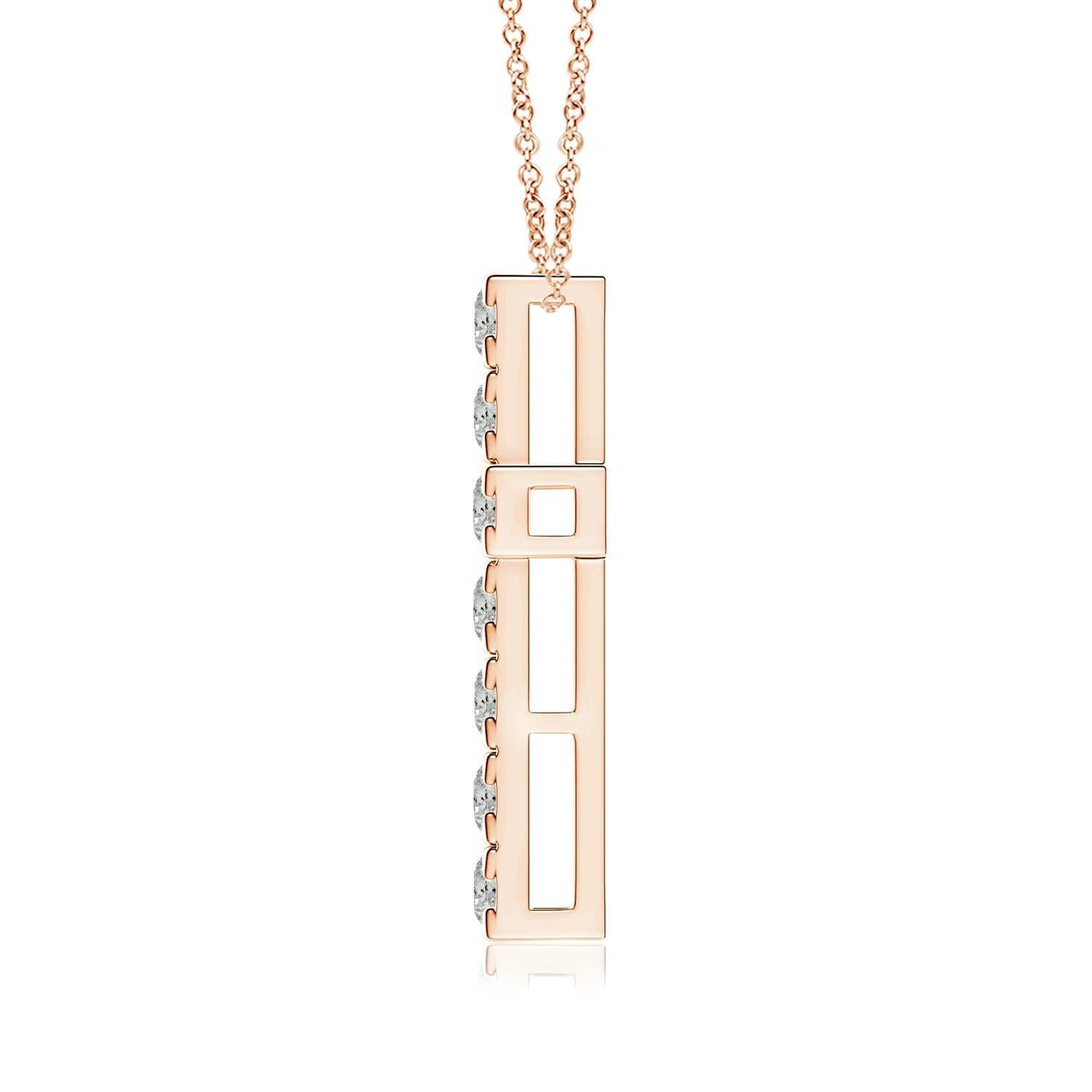 Modern ANGARA Natural 1.17cttw Diamond Cross Pendant in 14K Rose Gold (Color- K, I3) For Sale