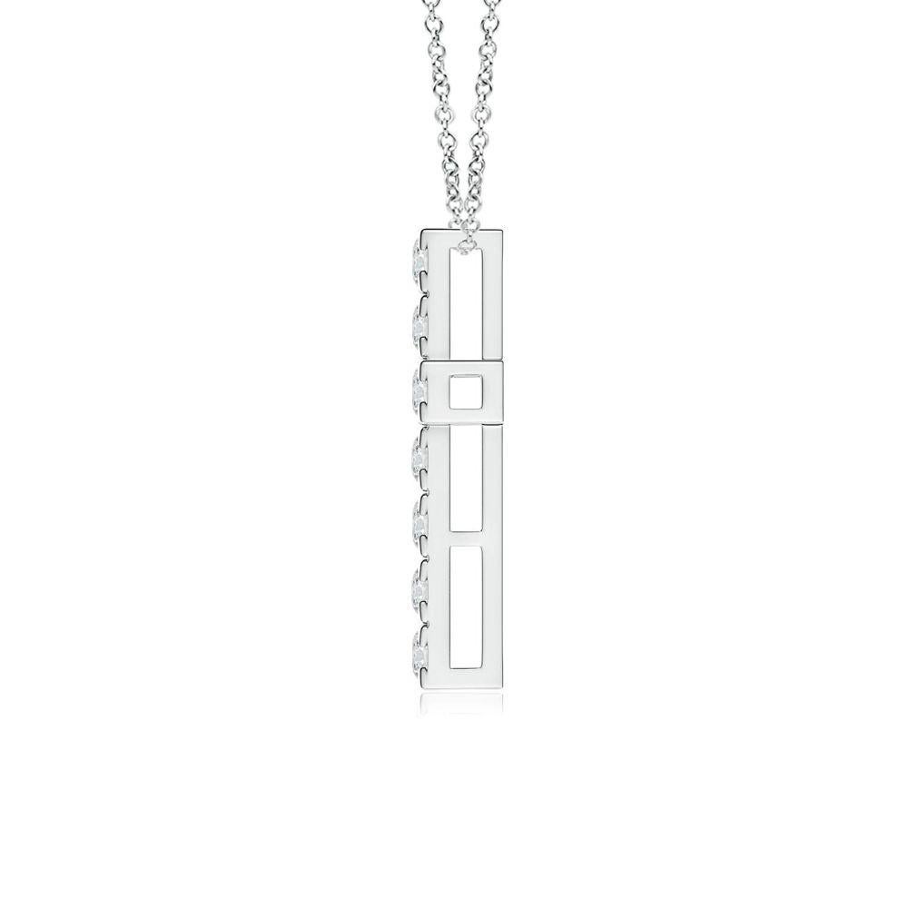 Modern ANGARA Natural 0.75cttw Diamond Cross Pendant in 14K White Gold (Color- H, SI2) For Sale