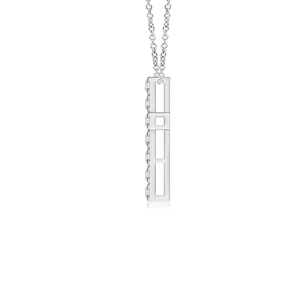 Modern ANGARA Natural 0.38cttw Diamond Cross Pendant in 14K White Gold (Color- H, SI2) For Sale