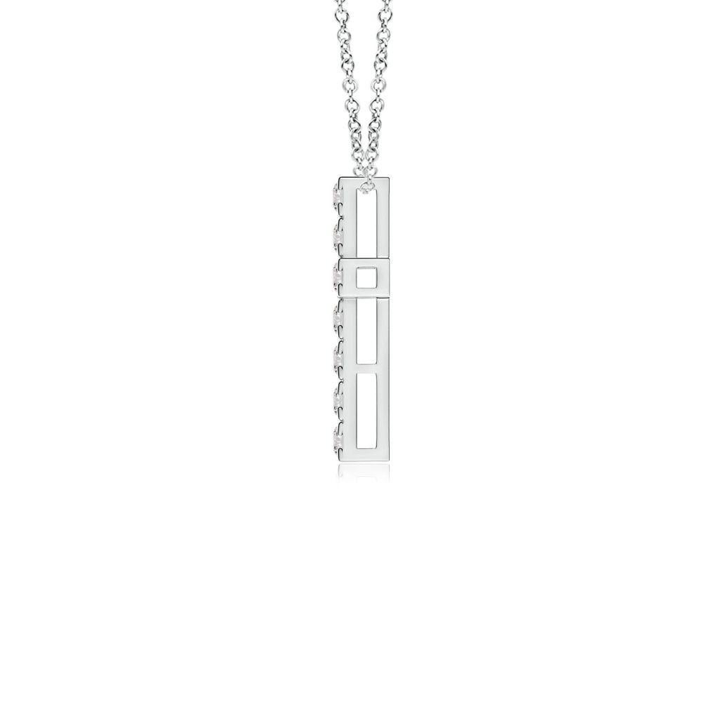 Modern ANGARA Natural 0.38cttw Diamond Cross Pendant in 14K White Gold (I-J, I1-I2) For Sale