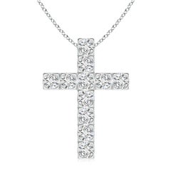 ANGARA Natural 1.75cttw Diamond Cross Pendant in 14K White Gold (Color- H, SI2)