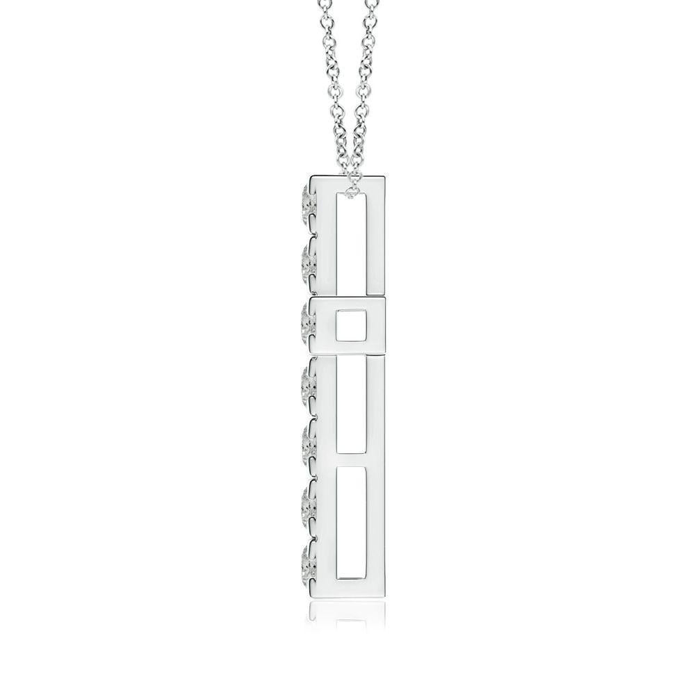 Modern ANGARA Natural 1.17cttw Diamond Cross Pendant in 14K White Gold (Color- K, I3) For Sale