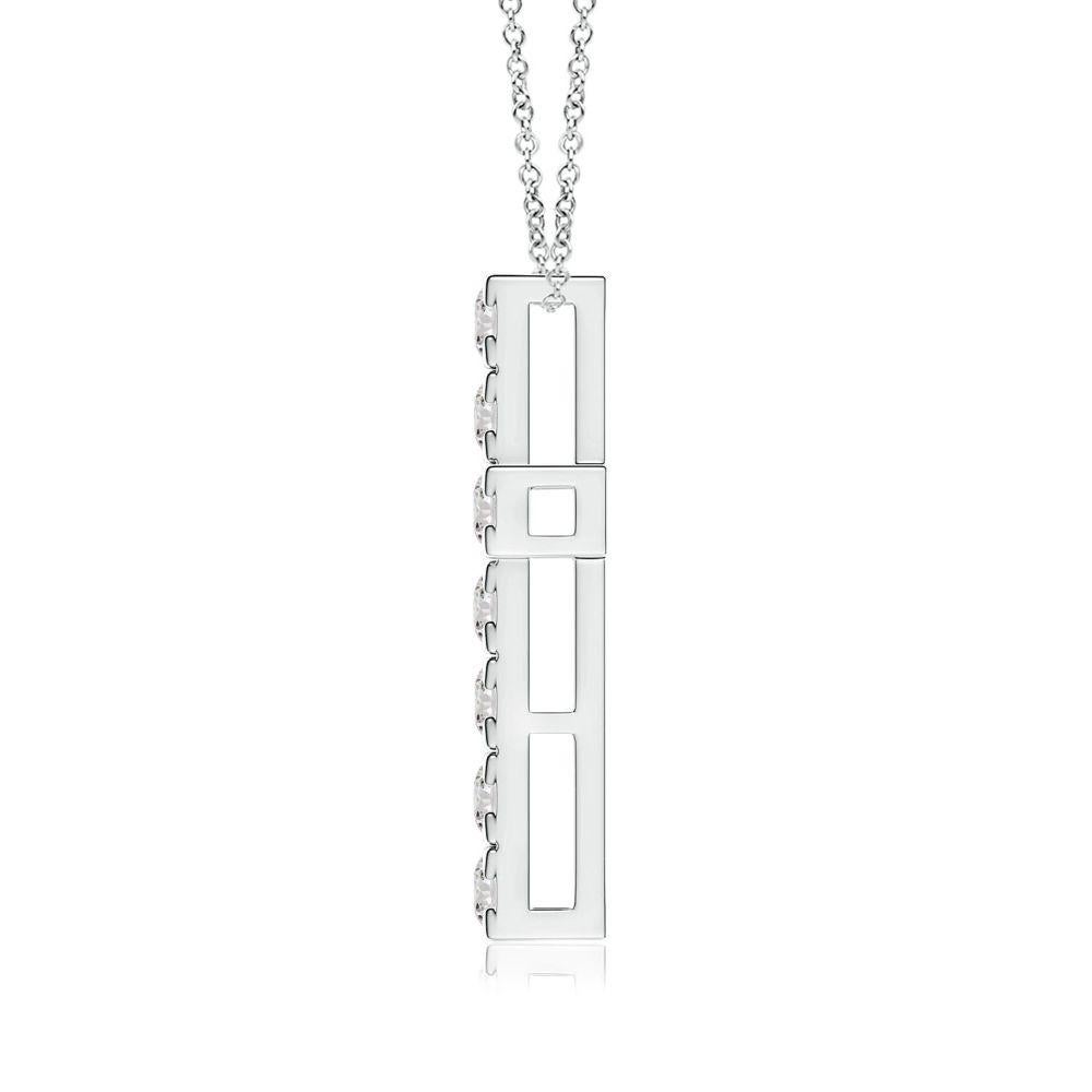 Modern ANGARA Natural 1.17cttw Diamond Cross Pendant in 14K White Gold (I-J, I1-I2) For Sale