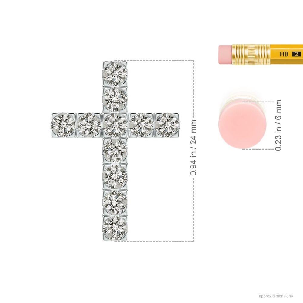 This 14k white gold cross pendant is a traditional symbol of faith and belief. The brilliant diamonds held in flat prong settings, square off the edges for a sophisticated look.
Diamond is the Birthstone for April and traditional gift for 10th