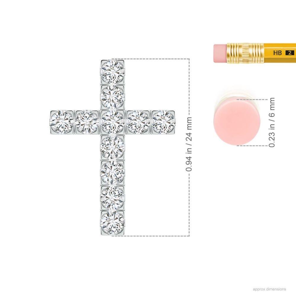 ANGARA Natürlicher 1,17cttw Diamant-Kreuz-Anhänger aus 14K Weißgold (Farbe H, SI2) (Moderne) im Angebot