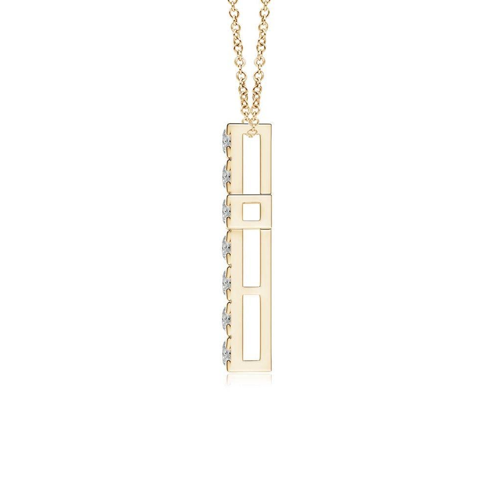 Moderne ANGARA Pendentif croix en or jaune 14K avec diamant naturel 0.75cttw (Couleur- K, I3) en vente