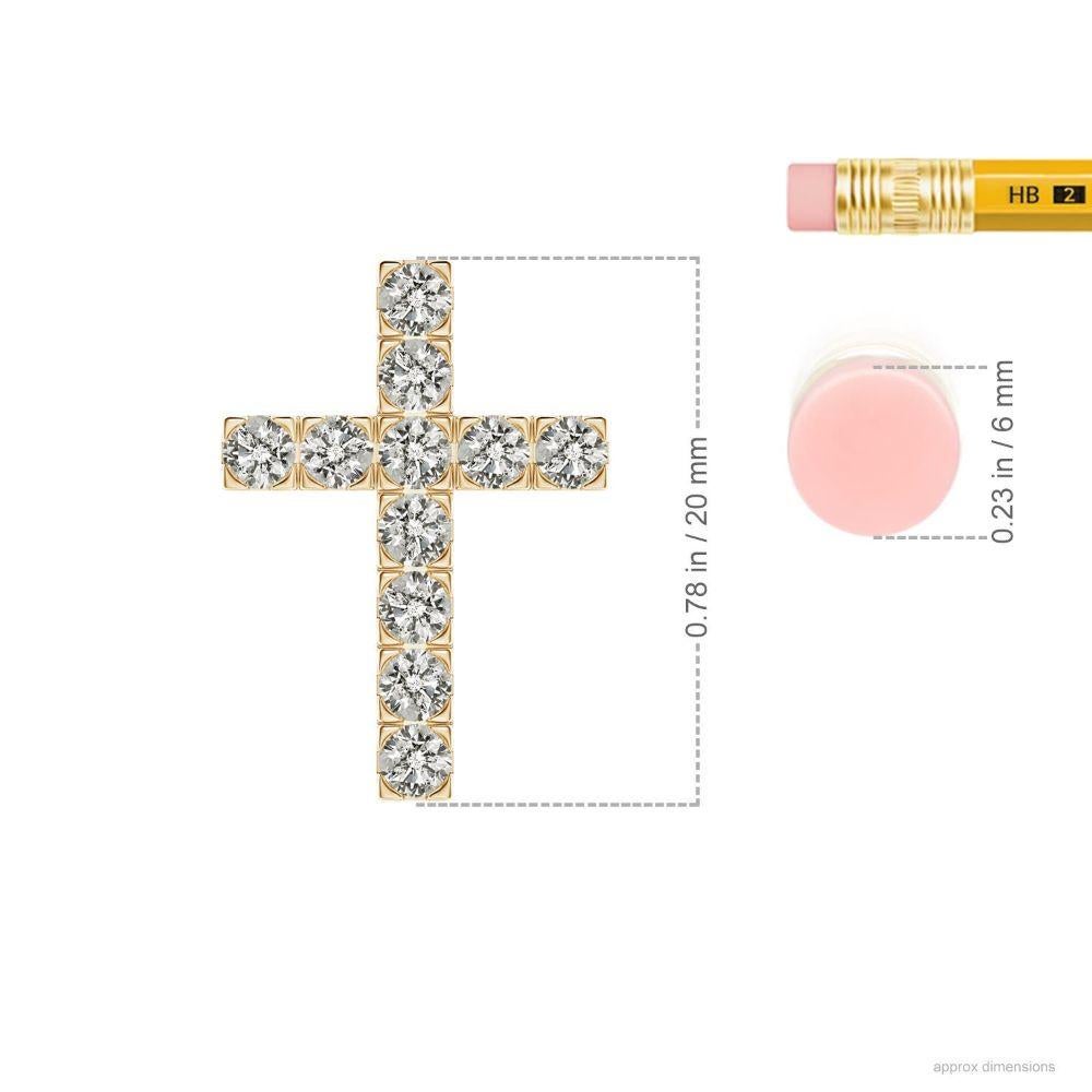 This 14k yellow gold cross pendant is a traditional symbol of faith and belief. The brilliant diamonds held in flat prong settings, square off the edges for a sophisticated look.
Diamond is the Birthstone for April and traditional gift for 10th