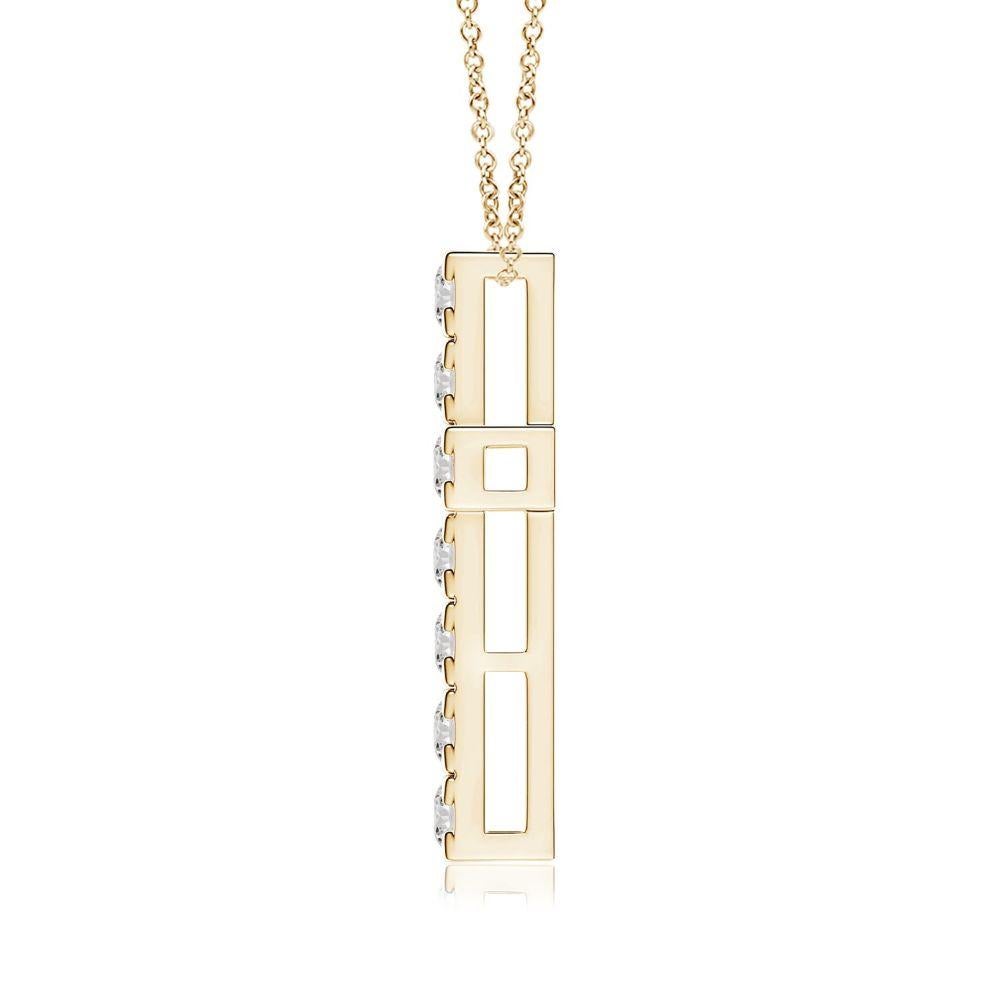Moderne ANGARA Pendentif croix en or jaune 14 carats avec diamants naturels de 1,17 carat au total (I-J, I1-I2) en vente