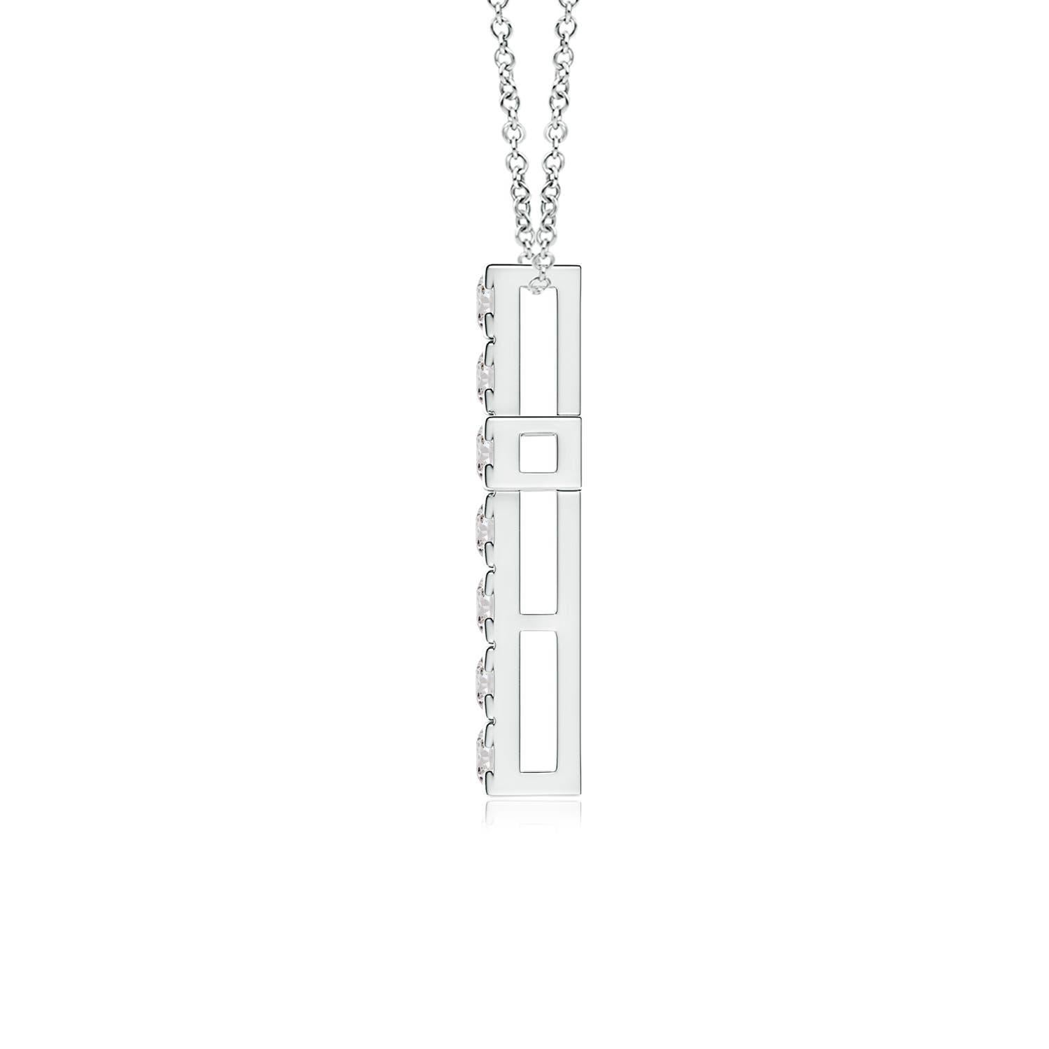 Modern ANGARA Natural 0.75cttw Diamond Cross Pendant in Platinum (Color- I-J, I1-I2) For Sale