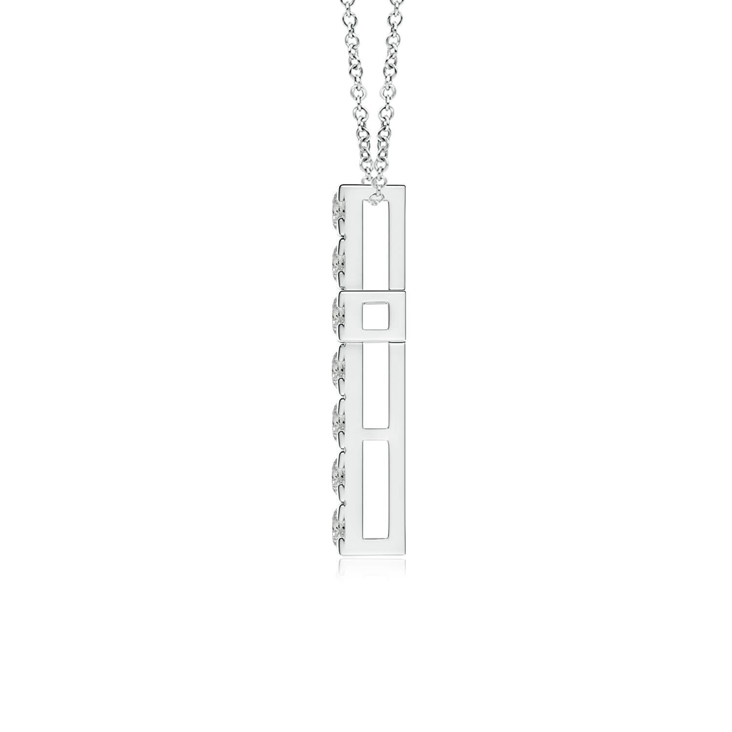 Modern ANGARA Natural 0.75cttw Diamond Cross Pendant in Platinum (Color- K, Clarity-I3) For Sale