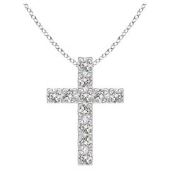 ANGARA Pendentif croix en platine avec diamants naturels 0,75 carat poids total (couleur I-J, I1-I2)