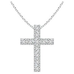 ANGARA Natürlicher 0,75cttw Diamant-Kreuz-Anhänger aus Platin (Farbe-H, Reinheit-SI2)