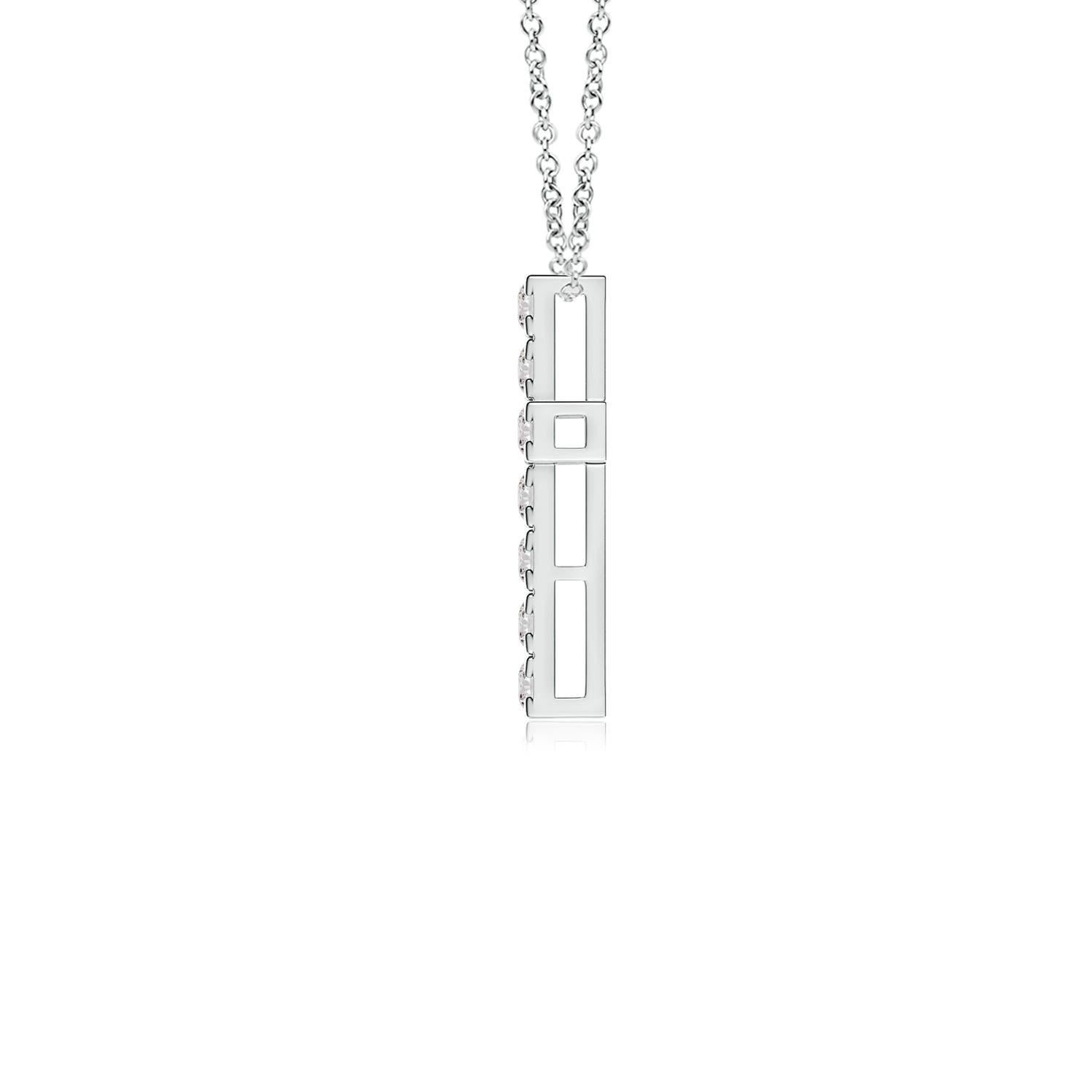 Modern ANGARA Natural 0.38cttw Diamond Cross Pendant in Platinum (Color- I-J, I1-I2) For Sale