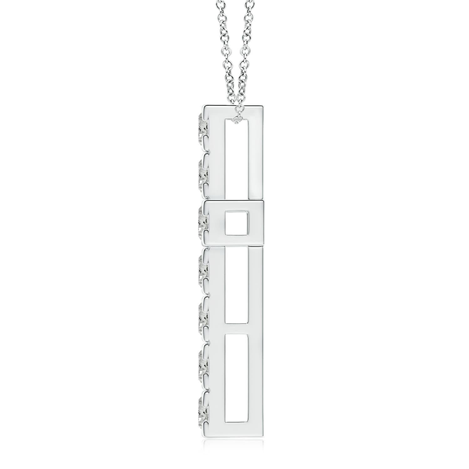 Round Cut ANGARA Natural 1.75cttw Diamond Cross Pendant in Platinum (Color- K, Clarity-I3) For Sale