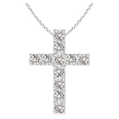 ANGARA Pendentif croix en platine avec diamant naturel de 1,75 carat poids total (couleur I-J, I1-I2)