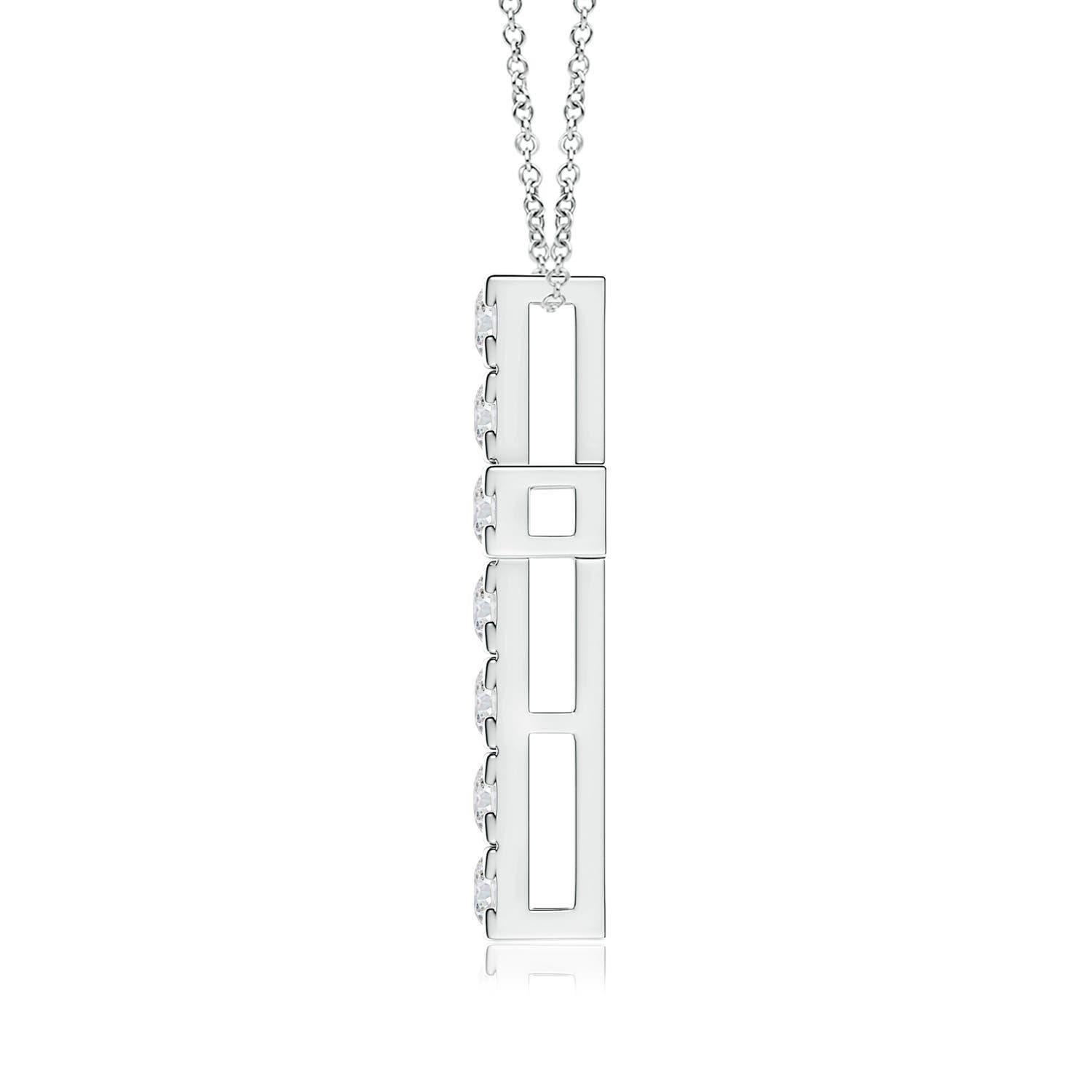 Modern ANGARA Natural 1.17cttw Diamond Cross Pendant in Platinum (Color-H, Clarity-SI2) For Sale