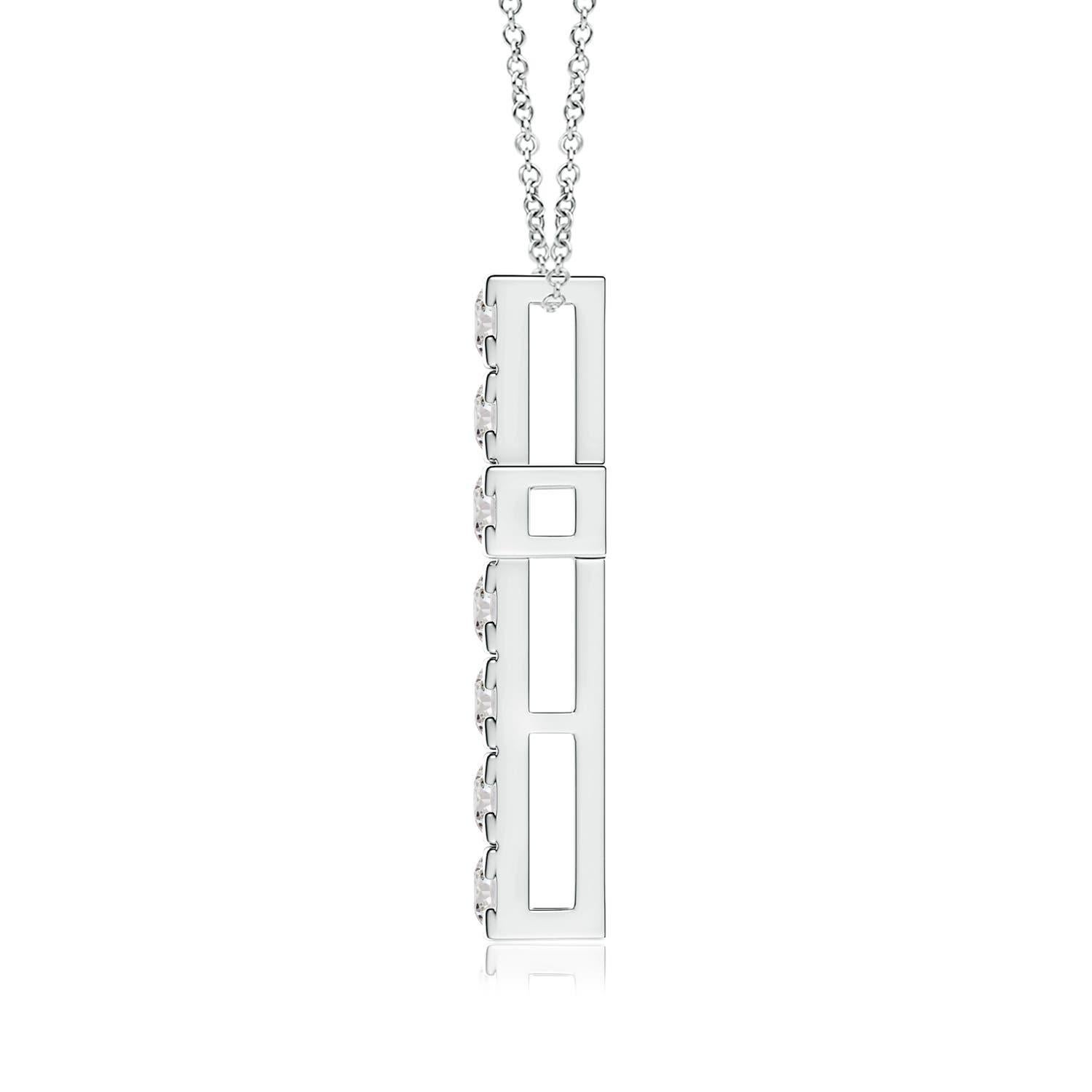 Modern ANGARA Natural 1.17cttw Diamond Cross Pendant in Platinum (Color- I-J, I1-I2) For Sale