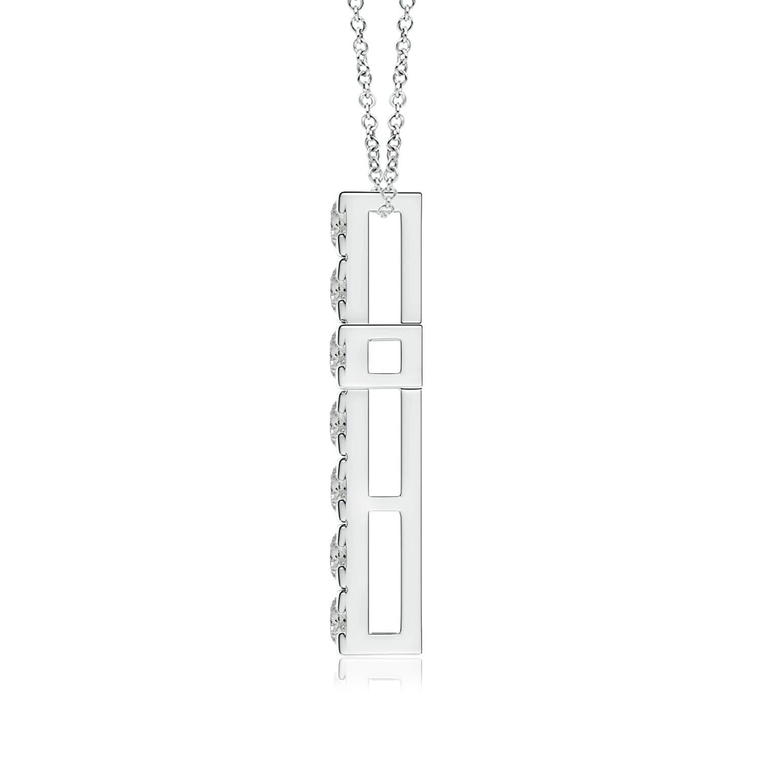 Modern ANGARA Natural 1.17cttw Diamond Cross Pendant in Platinum (Color- K, Clarity-I3) For Sale