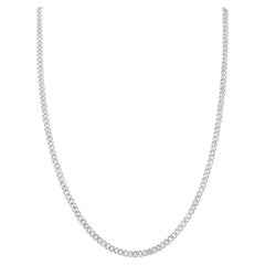 Natural Diamond Cuban Link Chain Fine Necklace 14k White Gold Jewelry 18"